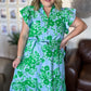 Sunday in Bloom Curvy Blue Floral Midi Dress