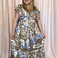 Sunflowers in Late Summer Curvy Brown Floral Midi Dress