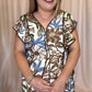 Sunflowers in Late Summer Curvy Brown Floral Midi Dress
