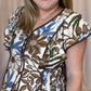 Sunflowers in Late Summer Curvy Brown Floral Midi Dress