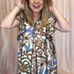 Sunflowers in Late Summer Curvy Brown Floral Midi Dress