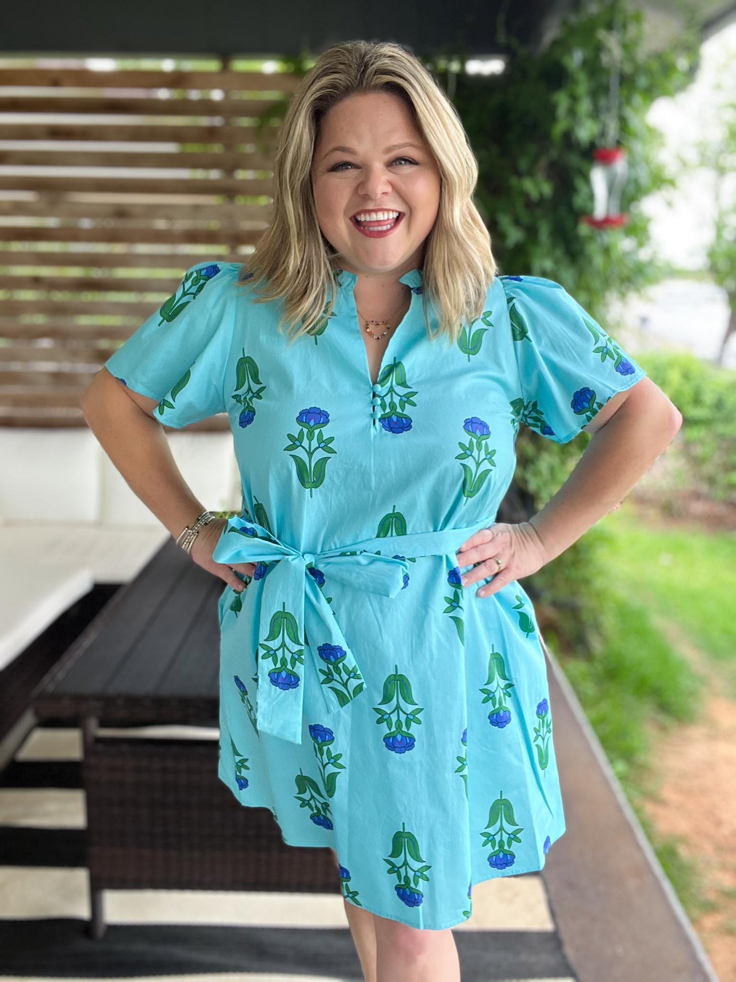 Sunlit Society Plus-Size Floral Dress