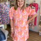 Sweet Celebration Curvy Peach Jacquard Mini Dress