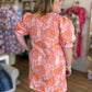 Sweet Celebration Curvy Peach Jacquard Mini Dress