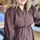 Sweet Like Pecan Pie Curvy Ruffle Trim Babydoll Dress