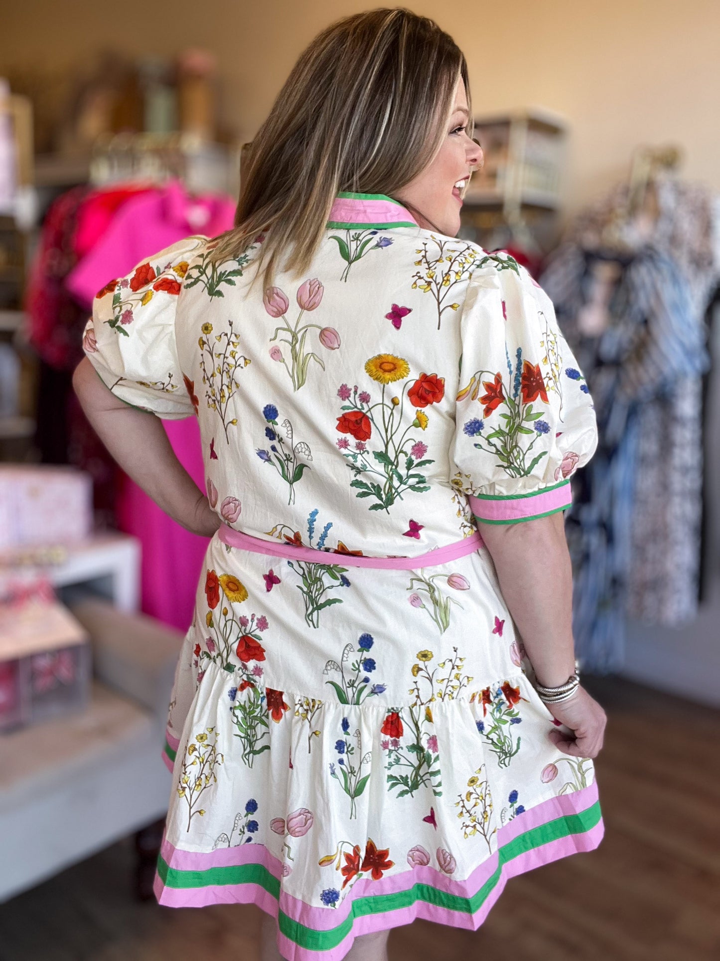 Sweet Like Southern Tea Curvy Floral Dress