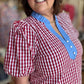 Sweet Tea & Sunshine Curvy Red Gingham Top