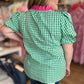 Sweet Tea & Sunshine Top Curvy Green Gingham Top