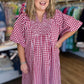 Sweet as Freedom Curvy Red Gingham Midi Dress