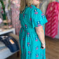 Teal Treasure Curvy Embroidered Midi Dress