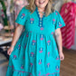 Teal Treasure Curvy Embroidered Midi Dress