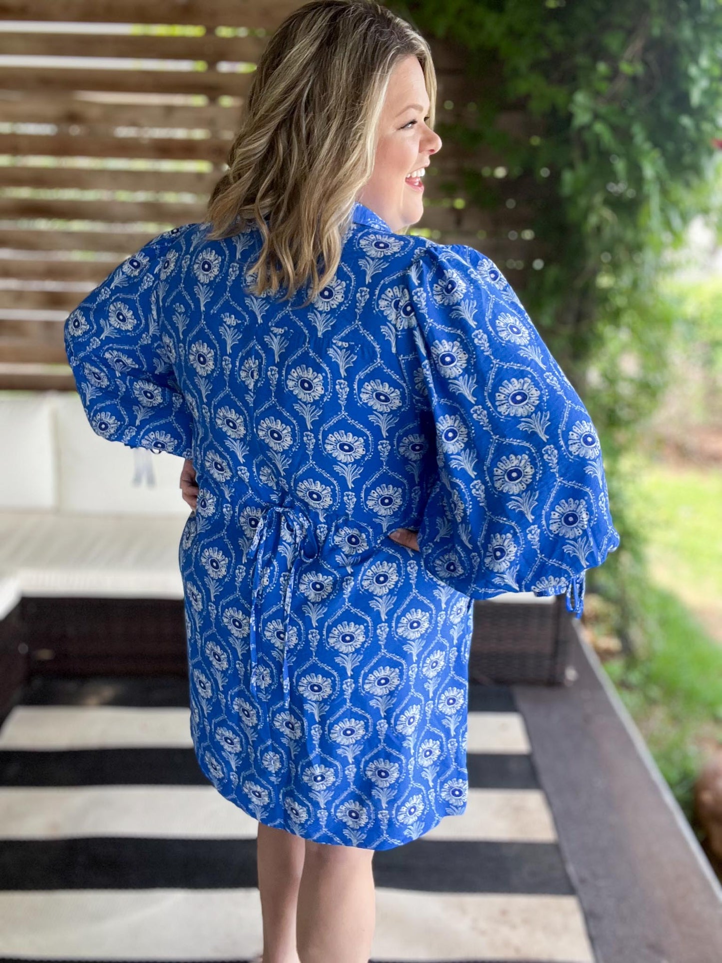 Tequila Sunrise Curvy Cerulean Blue Dress