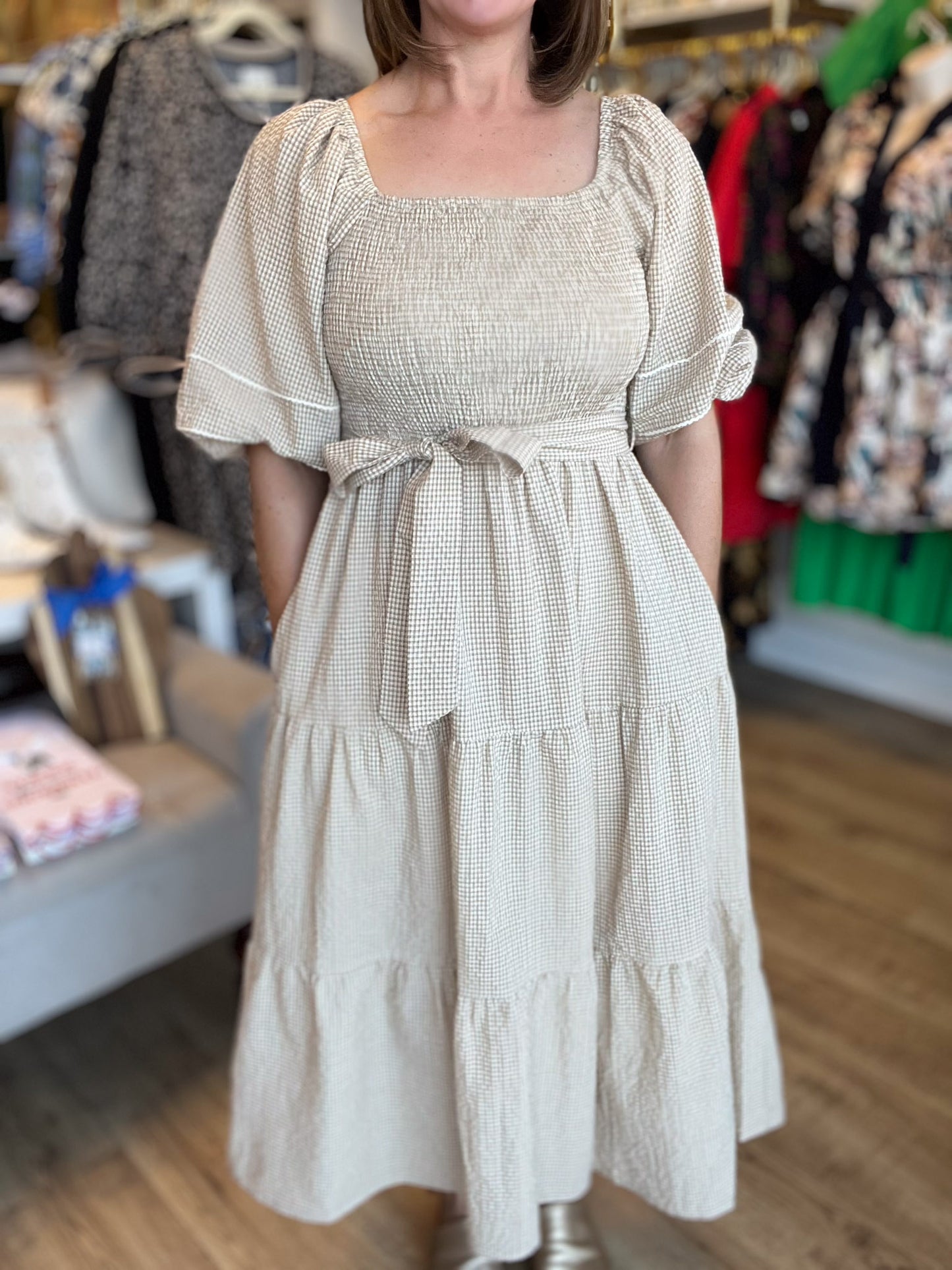Thankful for You Plus-Size Plaid Midi Dress