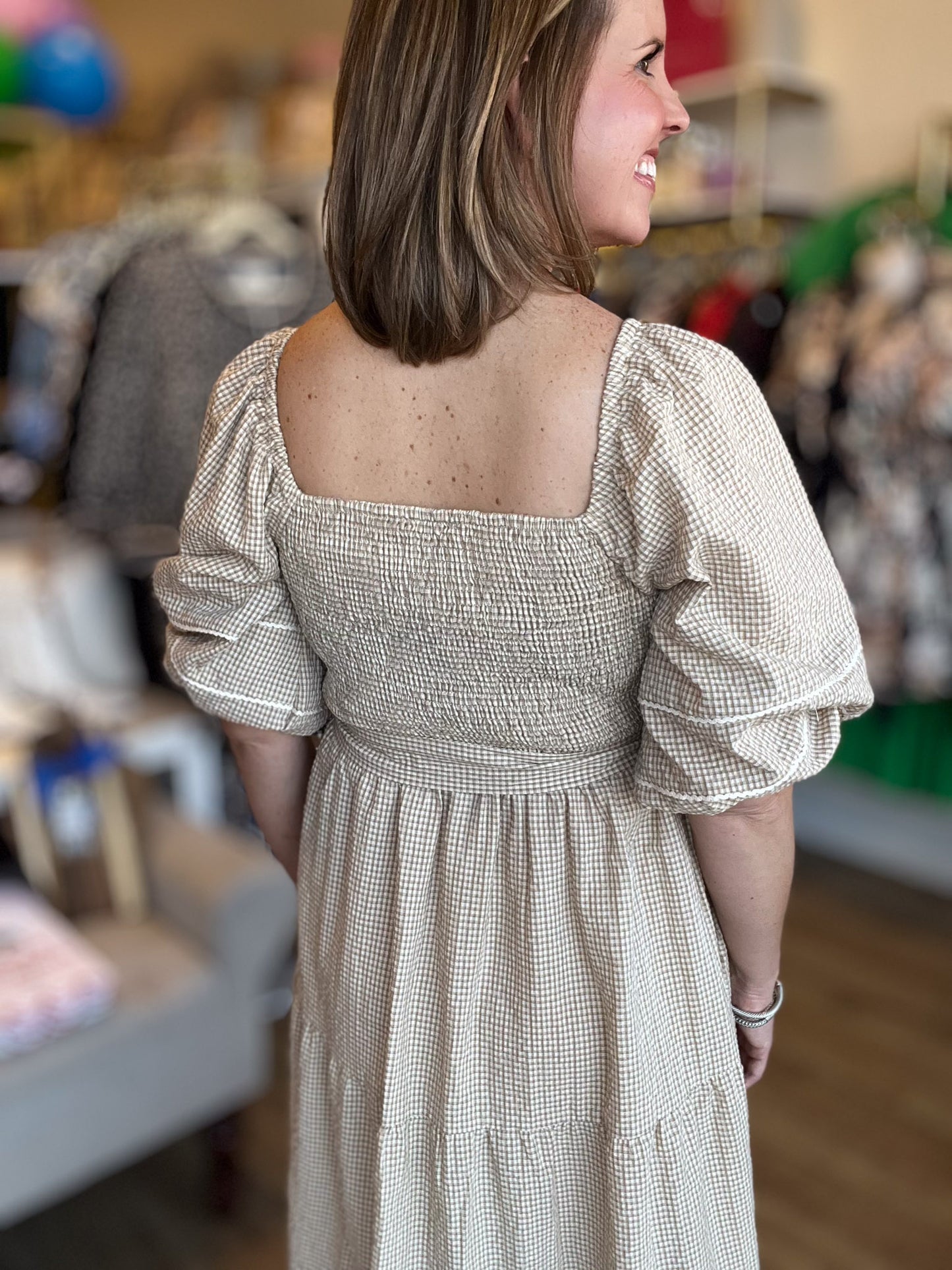 Thankful for You Plus-Size Plaid Midi Dress