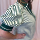 The Ball's in Your Court Green and White Stripe Top