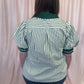 The Ball's in Your Court Green and White Stripe Top