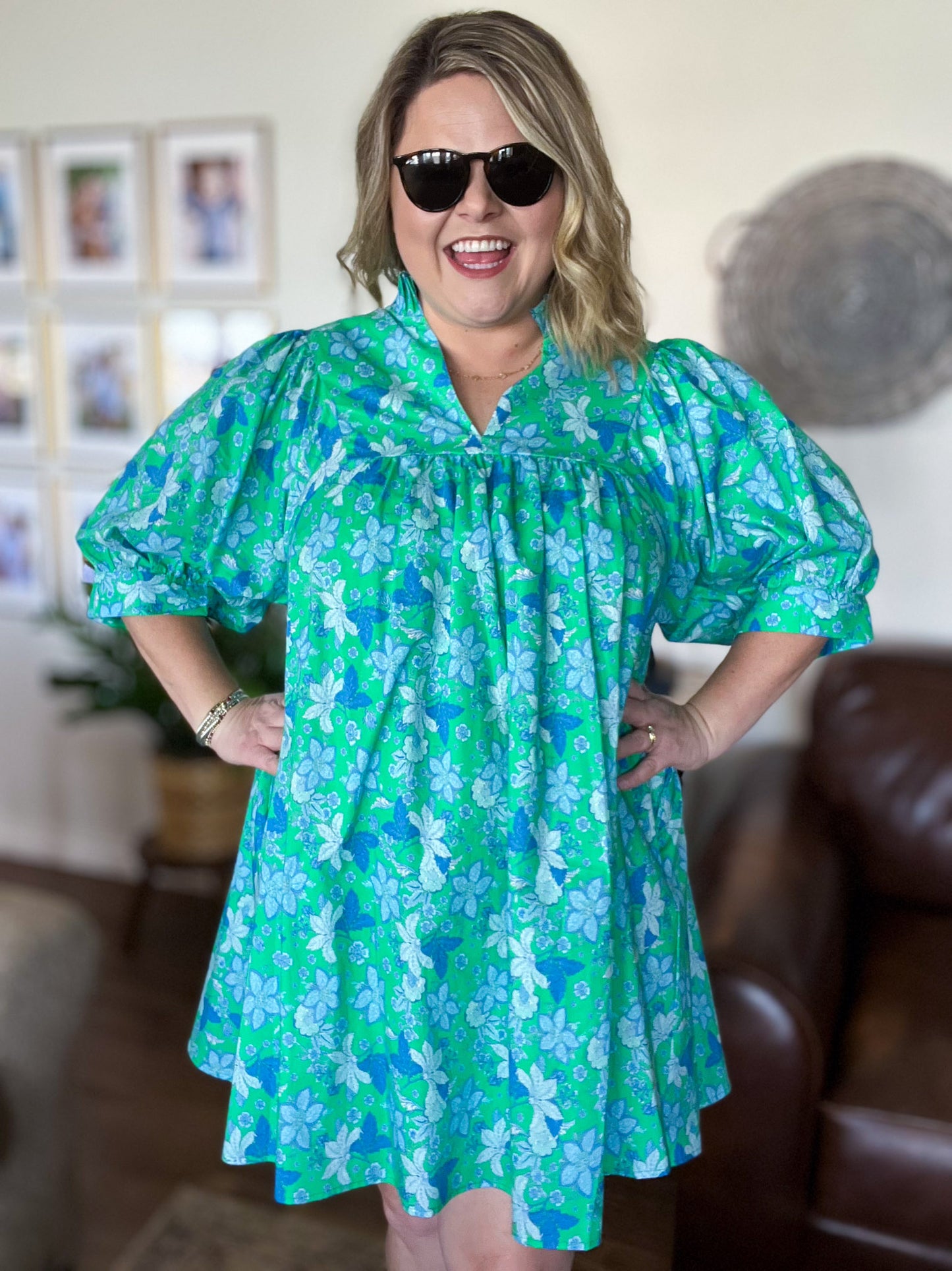The Belle Jardin Curvy Green Mini Dress