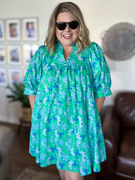 The Belle Jardin Curvy Green Mini Dress