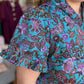 The Bright Side of Fall Plus-Size Teal Floral Button Down Midi Dress