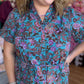 The Bright Side of Fall Plus-Size Teal Floral Button Down Midi Dress