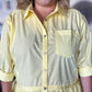 The Essential Curvy Yellow Ruffle Button Top