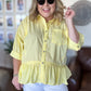 The Essential Curvy Yellow Ruffle Button Top