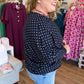 The Everday Dot Curvy Navy Polka Dot Top