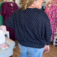 The Everday Dot Curvy Navy Polka Dot Top