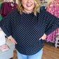 The Everday Dot Curvy Navy Polka Dot Top
