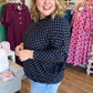The Everday Dot Curvy Navy Polka Dot Top