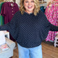The Everday Dot Curvy Navy Polka Dot Top