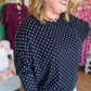The Everday Dot Curvy Navy Polka Dot Top