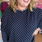 The Everday Dot Curvy Navy Polka Dot Top