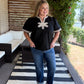 The Last Bloom Plus-Size Black Embroidered Top