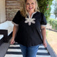 The Last Bloom Plus-Size Black Embroidered Top