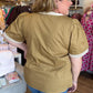 The Last Bloom Plus-Size Olive Embroidered Top