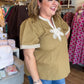 The Last Bloom Plus-Size Olive Embroidered Top