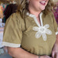 The Last Bloom Plus-Size Olive Embroidered Top