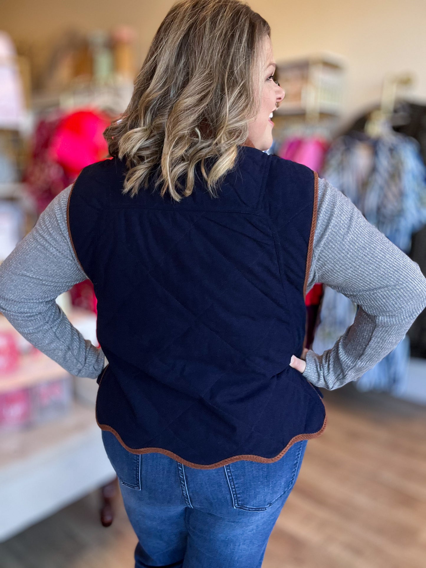 The Lexington Luxe Navy Corduroy Vest