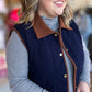 The Lexington Luxe Navy Corduroy Vest