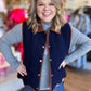 The Lexington Luxe Navy Corduroy Vest