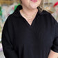 The Minimal Moment Curvy Black Knit Collar Top