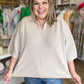 The Minimal Moment Curvy Stone Knit Collar Top