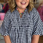 The Patch Party Curvy Black Gingham Top