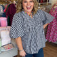 The Patch Party Curvy Black Gingham Top