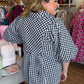 The Patch Party Curvy Black Gingham Top