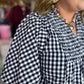 The Patch Party Curvy Black Gingham Top