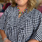 The Patch Party Curvy Black Gingham Top