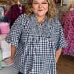 The Patch Party Curvy Black Gingham Top