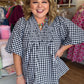 The Patch Party Curvy Black Gingham Top
